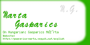 marta gasparics business card